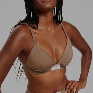 Jenni Style Not Size Women's Solid Bralette Tobacco Tan S-XL and 1X-3X
